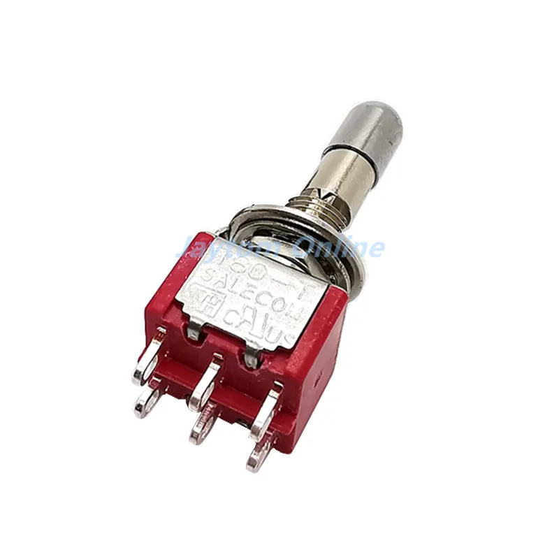 Description Picture 5 of item1pc SH T80-T Mini Toggle Switch Round Top Anti-mishandling Locking Lever 6.35mm Panel Mount 3Pins 6Pins 2/3 Positions ON OFF ON