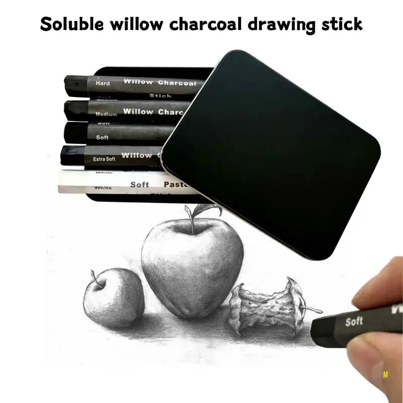 Charcoal Drawing Set Charcoal Sticks Artist Charcoal Pencils Water Soluble Charcoal Strips for Drawing Sketching Shading F19E 5