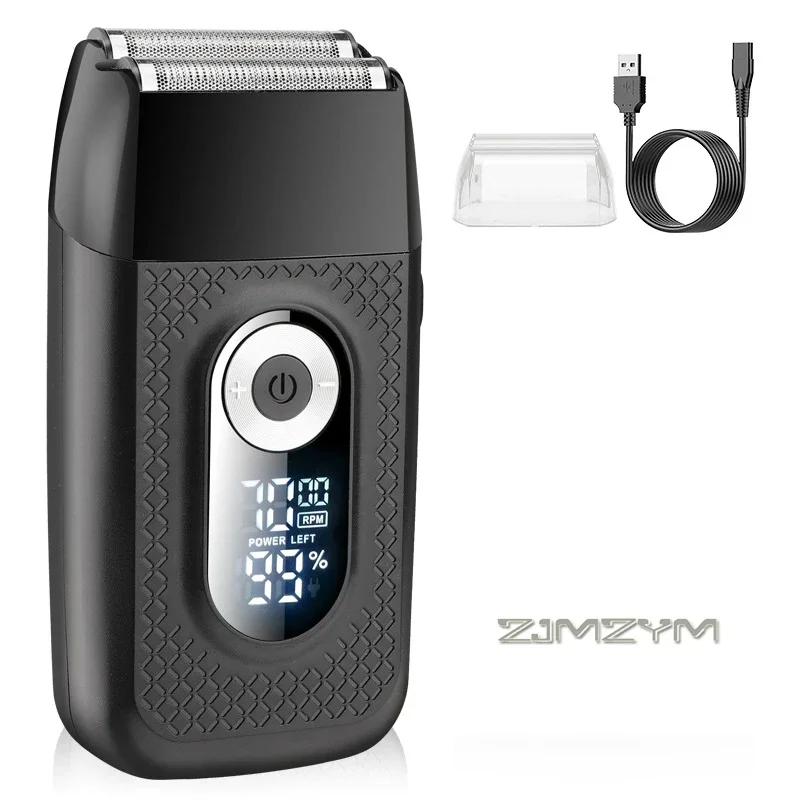 가정용 남성용 다기능 전기 면도기, 세척 가능한 왕복 면도기, 수염 트리머, LED 디스플레이
