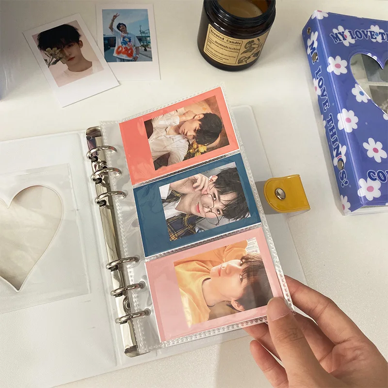 Hollow Love A6 Binder Notebook Photo Album Loose-leaf DIY Idol Picture  Storage Case Kawaii Polaroid Album Kpop Photocard Holder