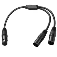 Professional Female to Male XLR 3 Pin Cable 1 to 2 Zinc Alloy Y Splitter Cord Foil Braided Shielded Microphone Line Amplifier - Image 2