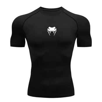 Maglietta a Compressione da Corsa per Uomo, Manica Corta, T-shirt Sportiva per Palestra e Fitness, Abbigliamento Sportivo Maschile, Maglia Atletica