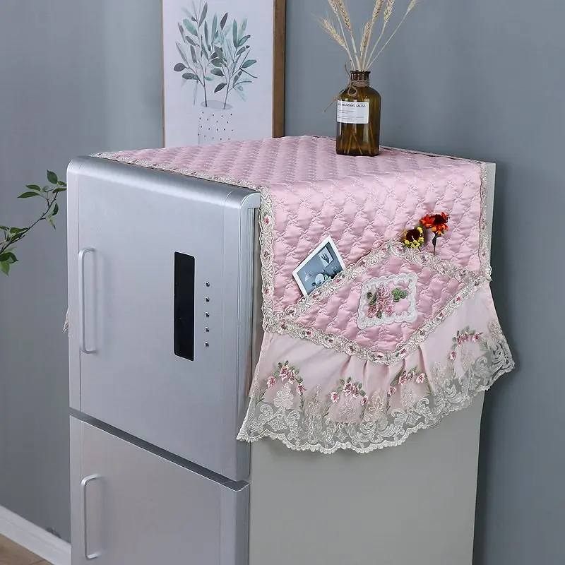 GoodTop New Lace Pockets All-Purpose Covers Natural Refrigerator Washing Machine Microwave Oven Dust Protector Decoration