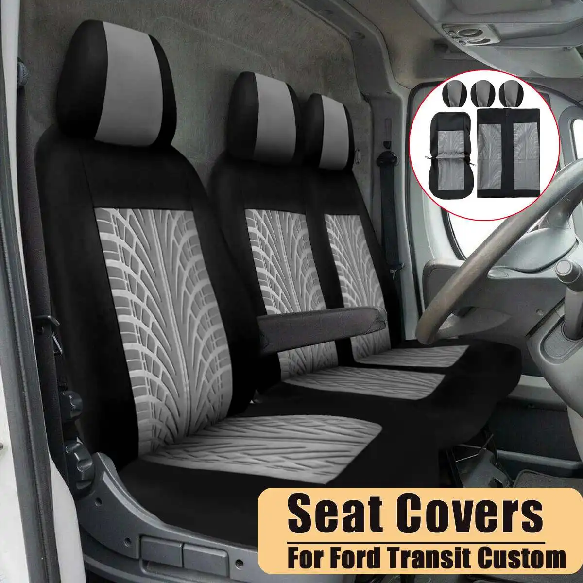 For Renault Trafic Master Waterproof Black Quality Fabric Van Seat Covers 2+1 Uk 