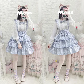 Lolita Dress original genuine SK sweet style daily commuting wave point strap skirt european clothing fairy kei medieval dress