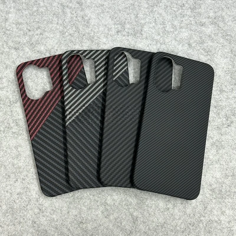 Luxury Color-Blocking Carbon Fiber Shockproof Bumper Case with Lens Protection