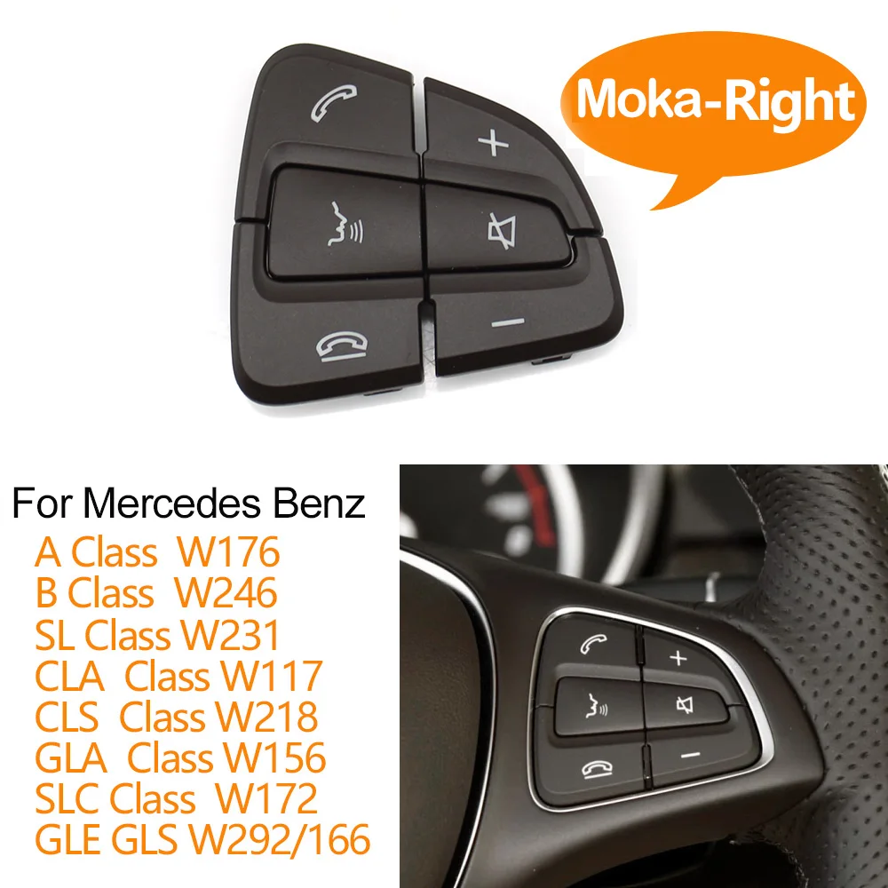 Pulsanti Volante Multifunzione Compatibili Mercedes – Sostituzione Lato Destro Per Classe A, B, CLA, GLE, Vito