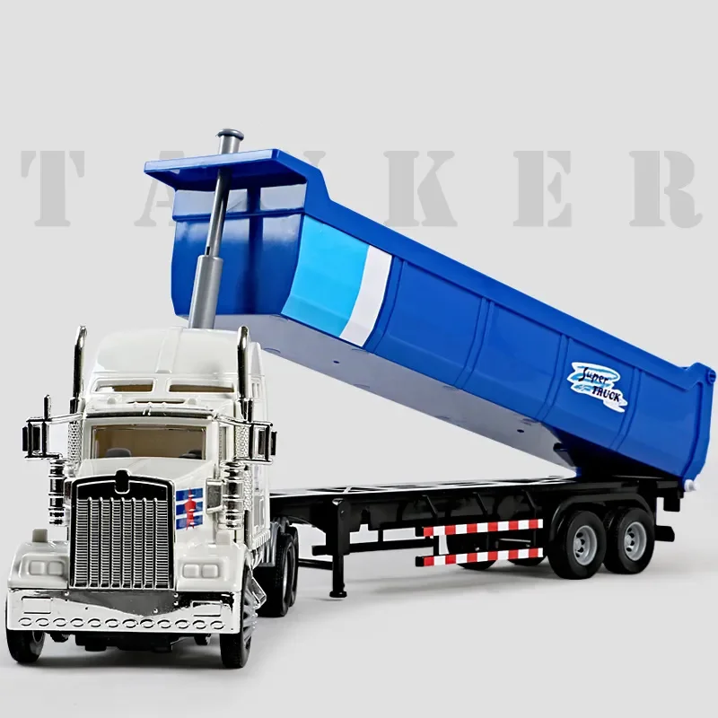 

Boys Toy 42cm Engineering Vehicle Container Truck Oil Tank Car Model Toys Plastic Diecast Metal Truck Model Gifts for Kids