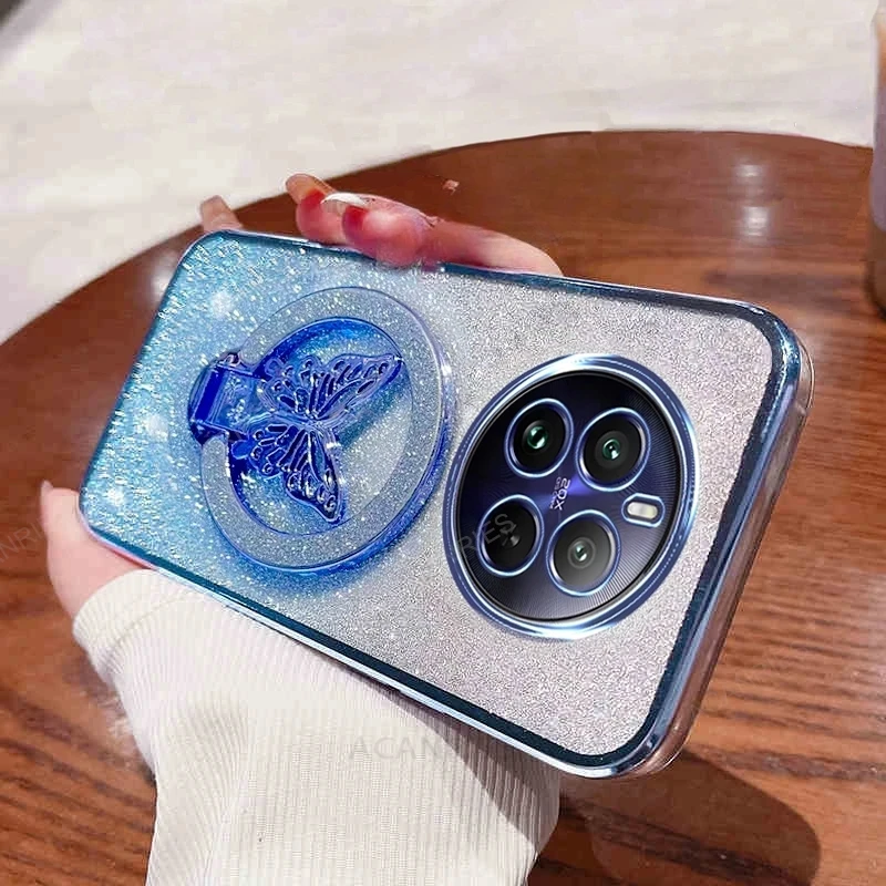 Realme Plating Butterfly Holder Silicone Phone Case