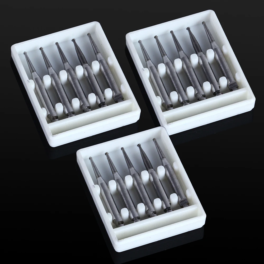AZDENT Dental Labor Hartmetall Bohrer 5 Pcs Niedriger Geschwindigkeit Runde RA Stahl Bur Bohrer Klinik Handstücke Zahnmedizin Zubehör Werkzeuge – Detail 8