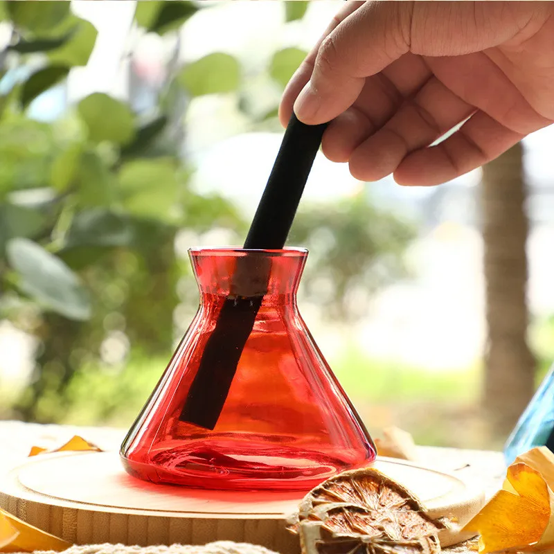 2PCS 220ml Funnel Shape Empty Reed Diffuser Glass Container Essential Oil Bottle Home Fragrance Diffuser Decorative Bottle