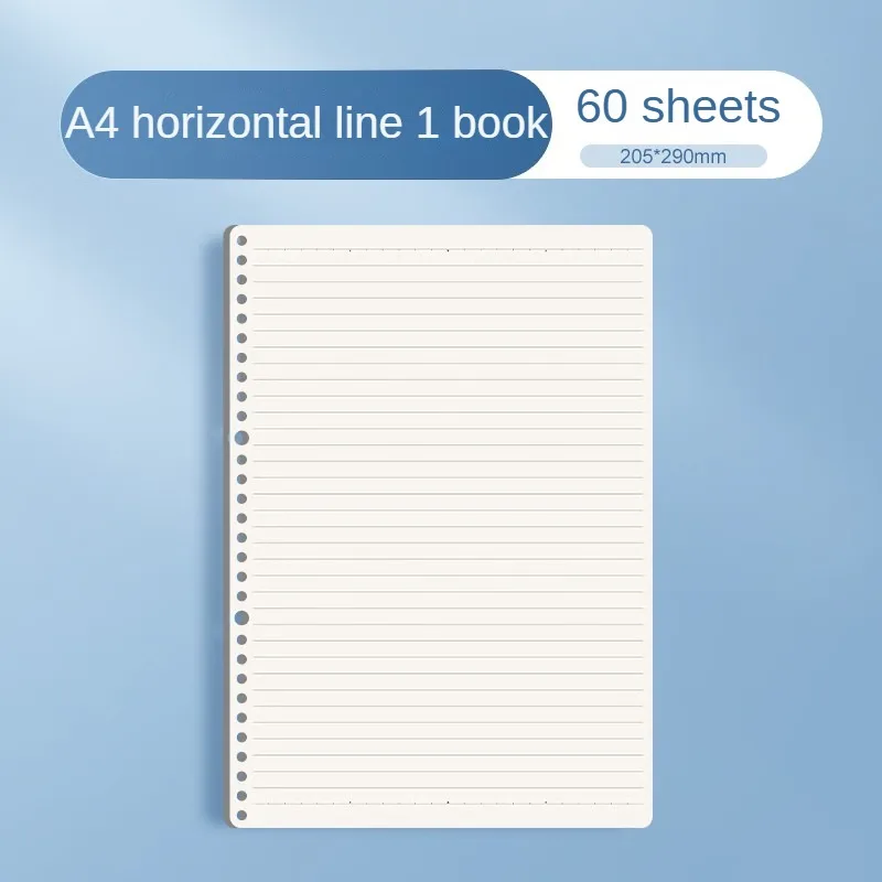 M&G A5 Notebooks Refills Checkered & Horizontal Line Notebook Inserts 60 Sheets 20 Holes 1 Piece 3