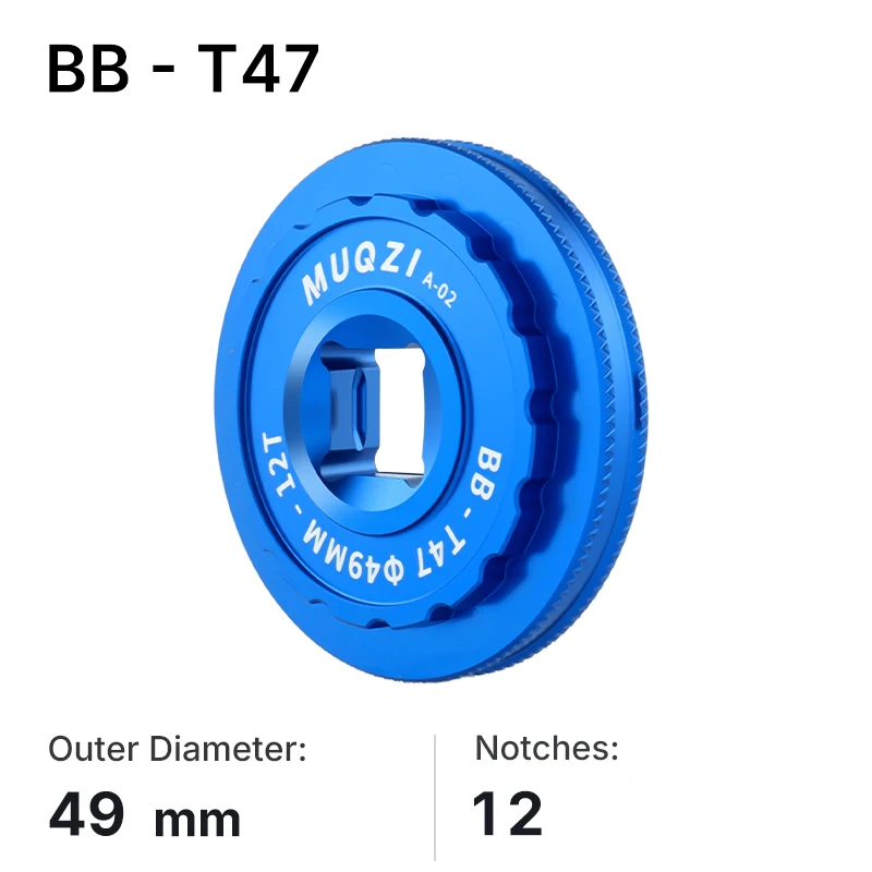 Advanced Bicycle Bottom Bracket Installation & Removal Tool - 12/16-Notch, 49-53mm Adjustable Range