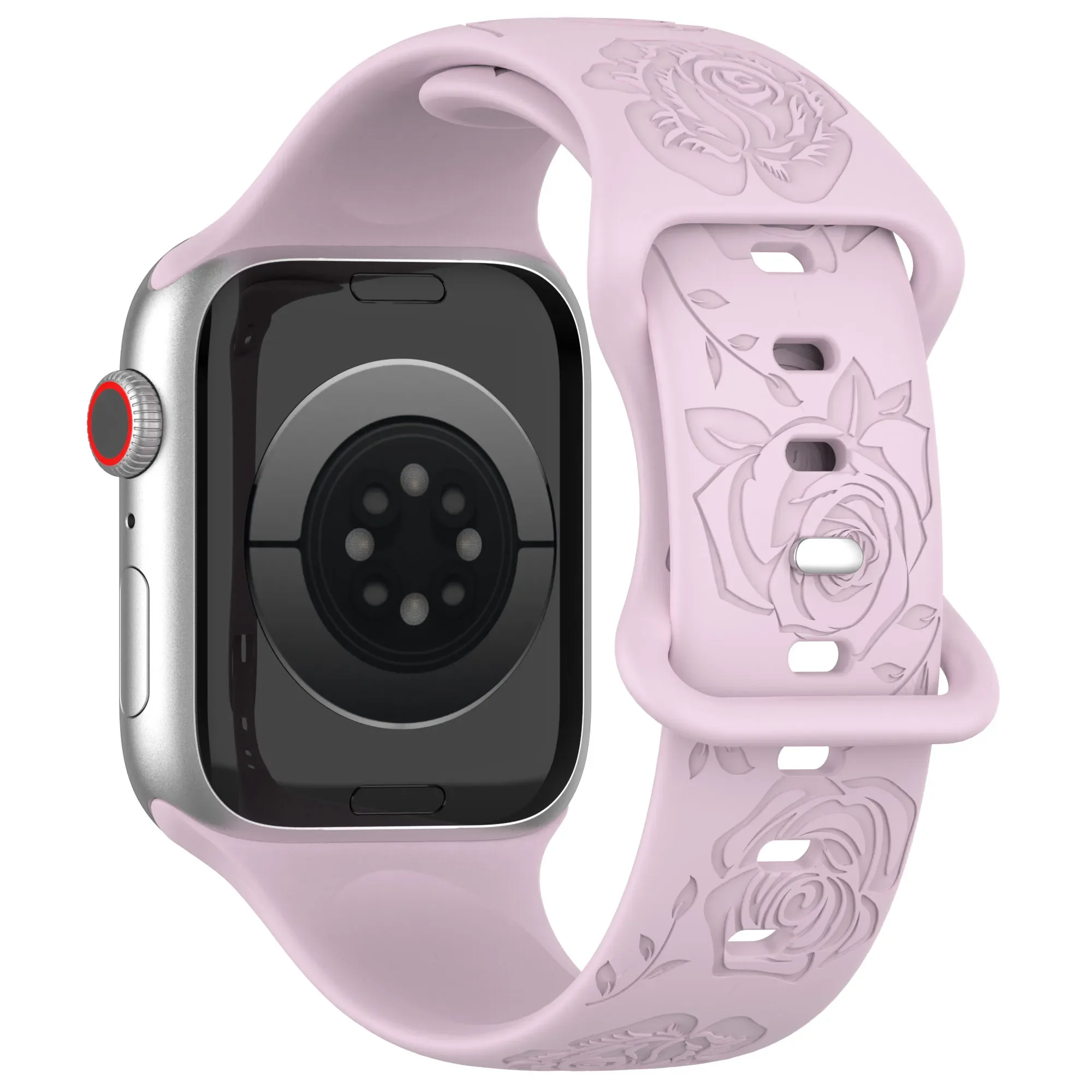 Rose Engraved Silicone Strap