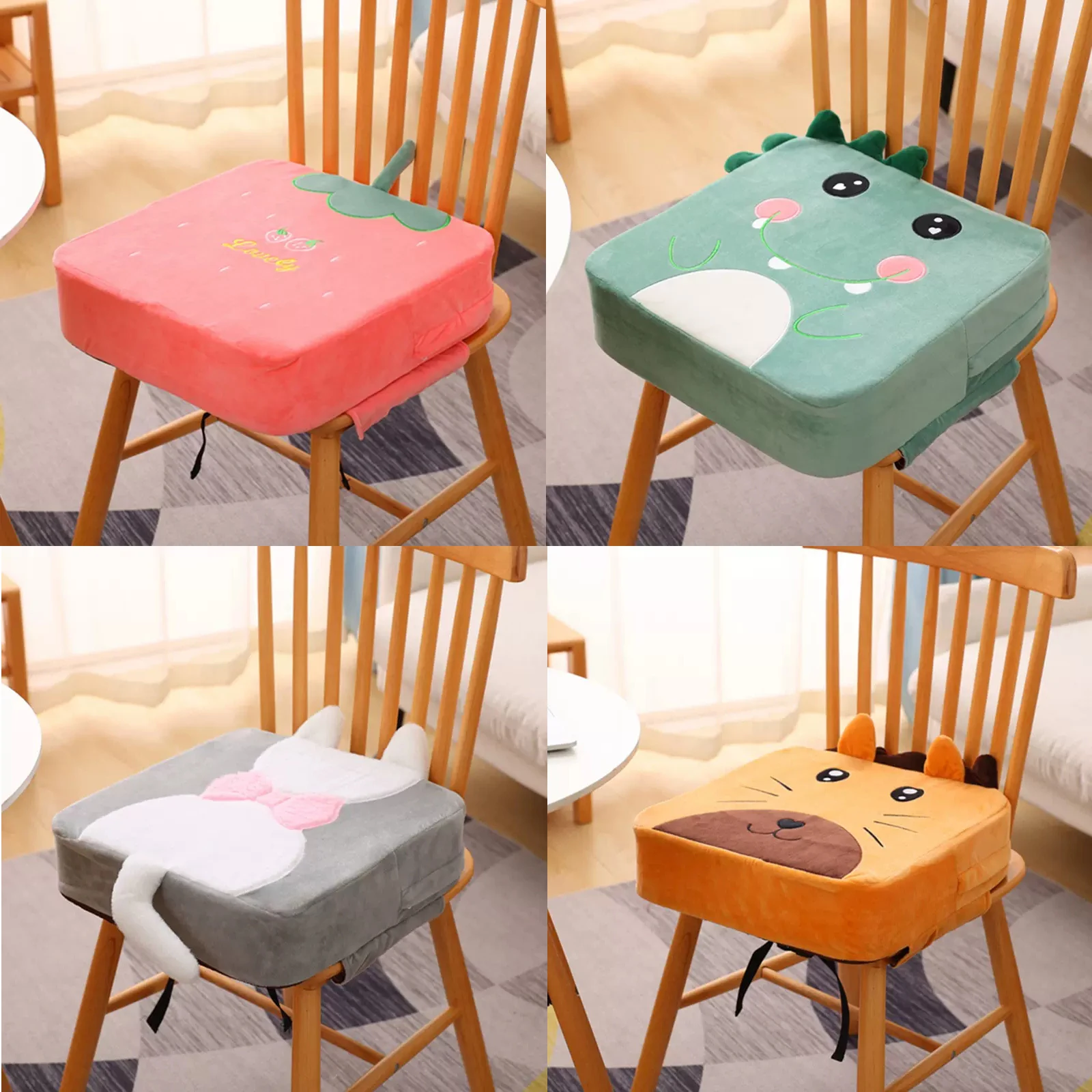 10cm High Baby Chair Cushion Adjustable Children Seating Baby Dining Heightening Removable Seats Mat - 2