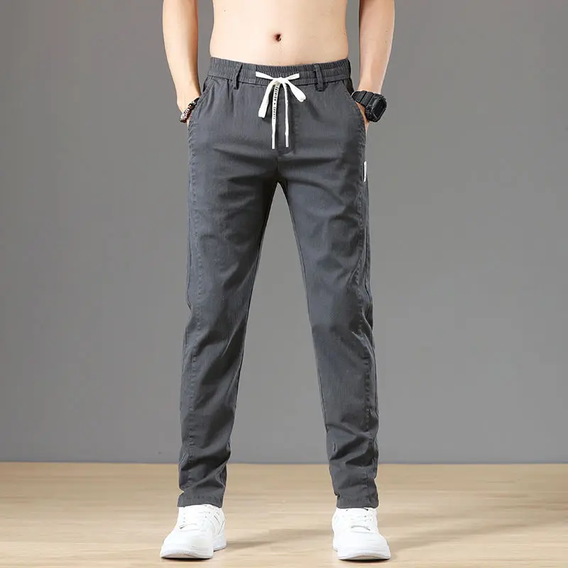 thumbnail image 1 of Pantalones casuales rectos negros elegantes de corte ajustado para hombre, nuevos pantalones holgados de tendencia clásica con bolsillos estilo Harajuku Y2k para hombre, 1 of 4