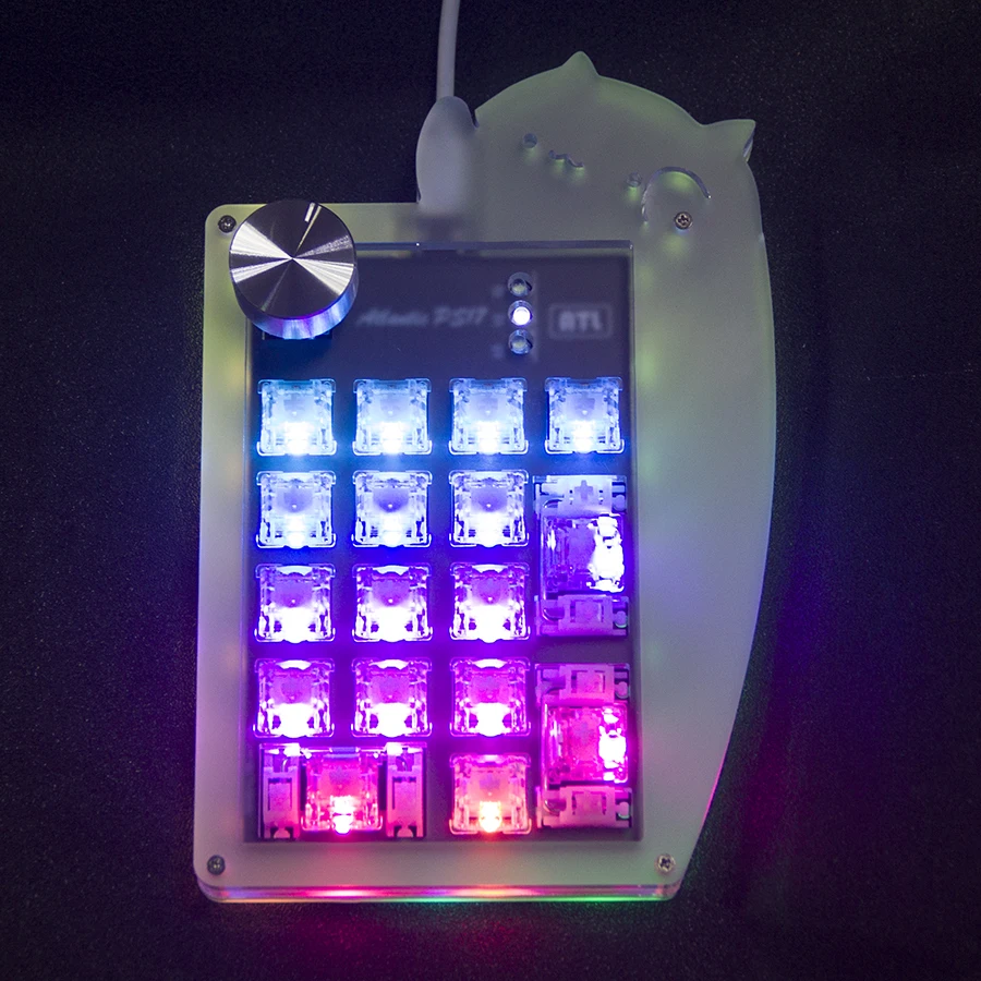 Macropad Gato Bonito 17 Chave Teclado Numérico tipo c Através de Programação Macro Teclado Mecânico Backlight Rgb com Fio - Imagem 5