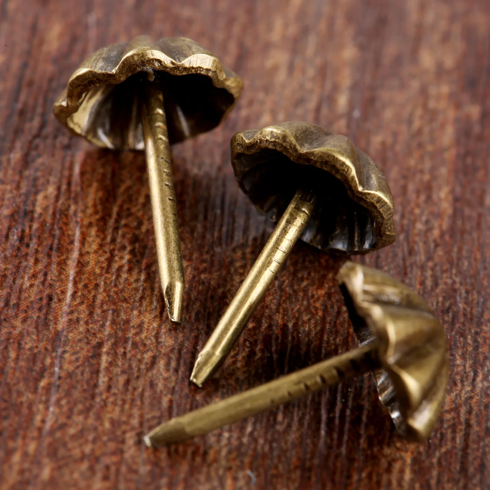 100pcs 11*17mm Antique Bronze Upholstery Nails Jewelry Chest Box Gift Wine Wooden Case Sofa Decorative Tack Stud Pushpin