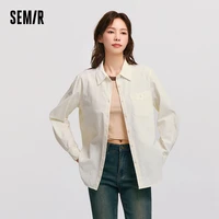 SEMIR-Chemise Mi-Longue en Pur Coton pour Femme, Haut à Manches sulfen Velours Côtelé, Nouvelle Collection Hiver 2024 2