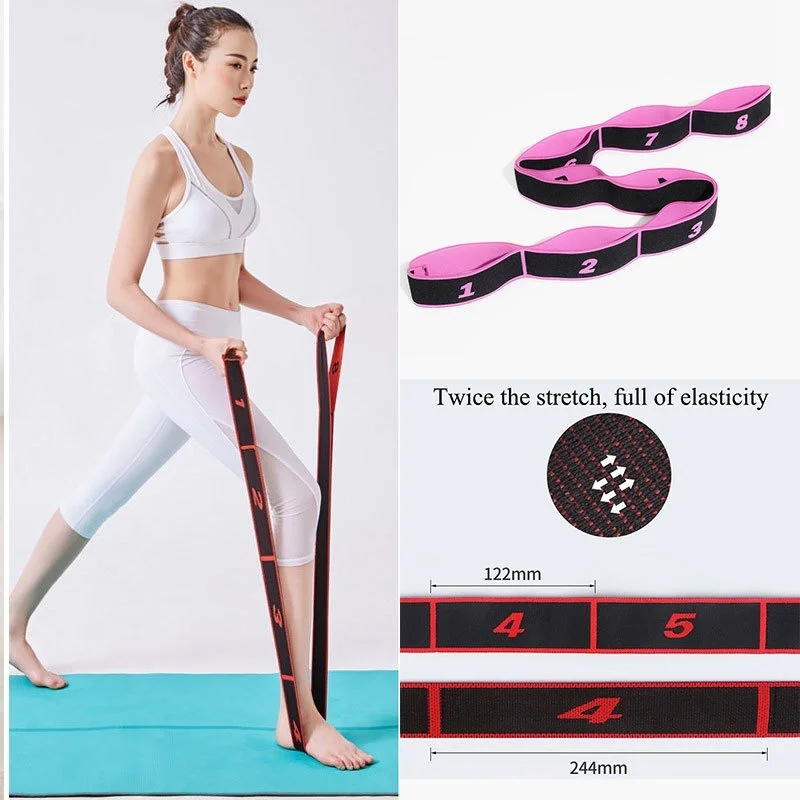 Dance Yoga Elastic Bands Auxiliary Stretching Belt Adult Latin Training Bands Latex Pilates Fitness Exercise Resistance Band resistance bands,pull up assistance bands,resistance band,resistance strap,yoga stretch strap