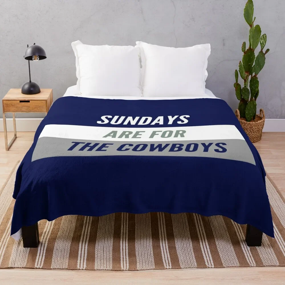 

SUNDAYS ARE FOR THE COWBOYS Throw Blanket Summer Vintage Blankets
