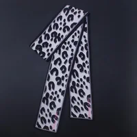 Europe And The United States Leopard Print New Silk Scarf Tied Bag Small Ribbon Scarf Small Scarf Ribbon Hair Band Small Scarf 2