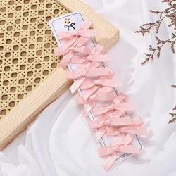 Children's Colorful Mini Hair Bow Clips - Pack of 10 (4278 - 8 no cardboard)
