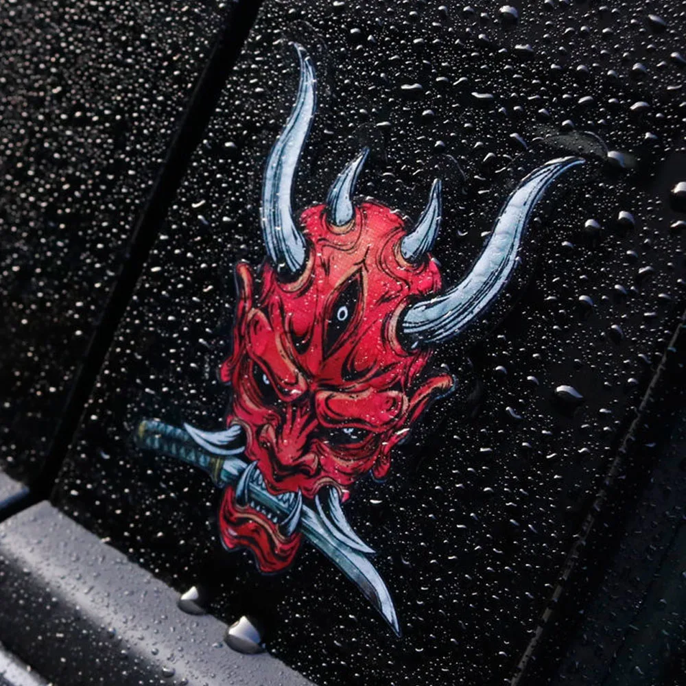 Japanese Samurai Car Stickers Devil Mask Bite Blade Car Styling Personality  Decals Suitable for JDM VAN RV Wrap Cover Stickers - AliExpress