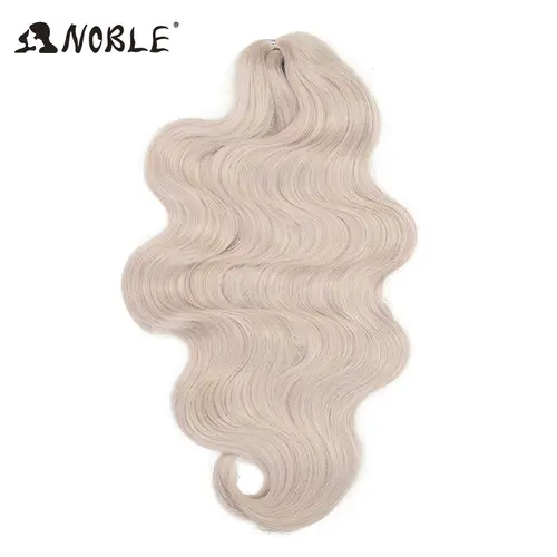 Noble Hair Soft Body Wave Crochet Hair 24Inch 3PCS Synthetic Hair Braids Ponytail Fake Hair Wavy Ombre Blonde Hair Extensions - Image 11