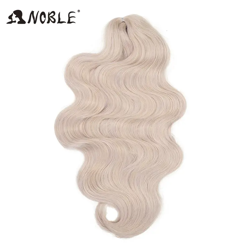 Noble Hair Soft Body Wave Crochet Hair 24Inch 3PCS Synthetic Hair Braids Ponytail Fake Hair Wavy Ombre Blonde Hair Extensions - Image 11