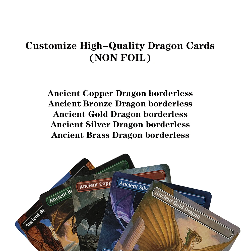 Professional Customization Magical Bundle Dragon Cards Ancient Copper Dragon Sliver Bronze Gold Brass board games game cards collectible cards