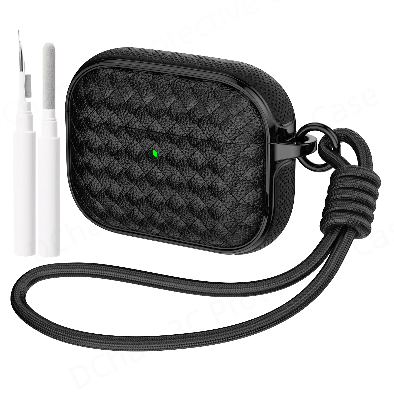 Elegant Leather Texture Full Body Case with Wrist Cleaning Pen