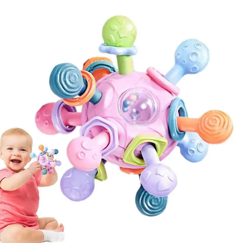 

Baby Toys 0-1 Year Old Early Childhood Education Baby Teether Manhattan Hand Ball Grip Training Rattle