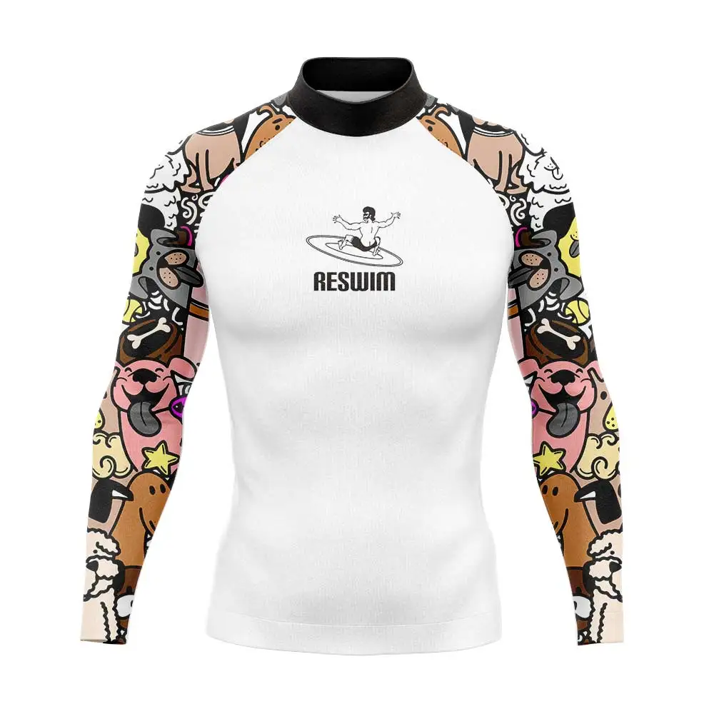 Men's Rashguard Swimsuit Swimming Surf T-shirt Beach UV Protection Swimwear Rash Guard Long Sleeve Surfing Suit Diving Clothes