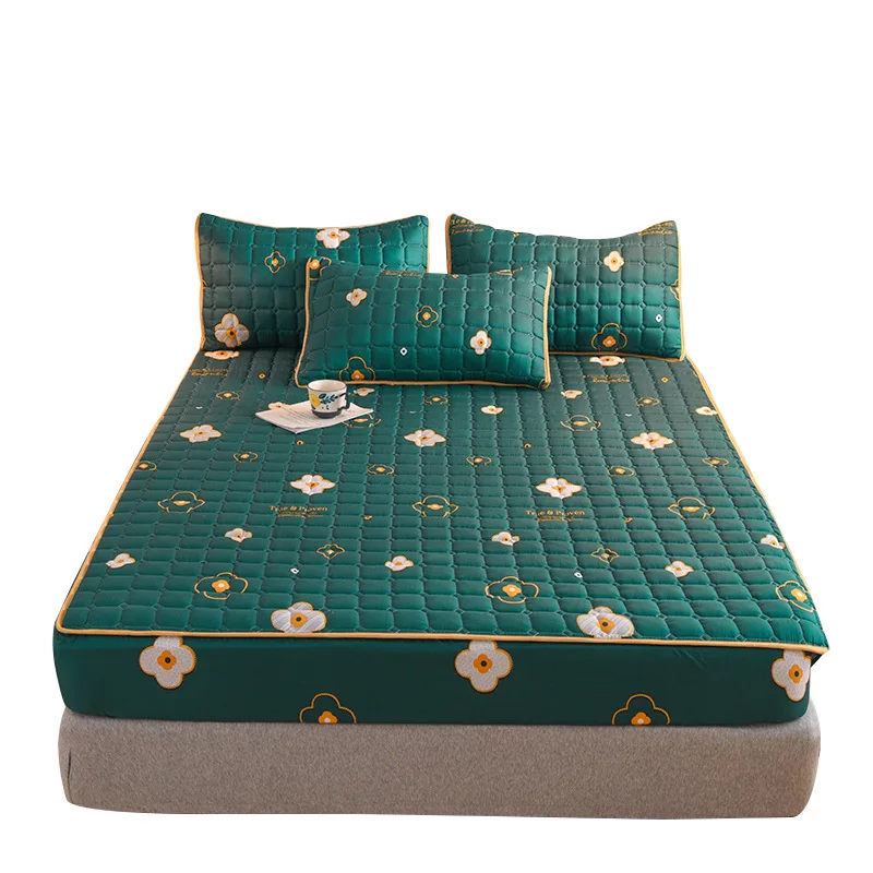 

Waterproof Bed Sheet Single Piece Diaper Barrier Waterproof Bed Covers Non-slip Fixed Thick Mattress Cartoon Dust Protection Cov