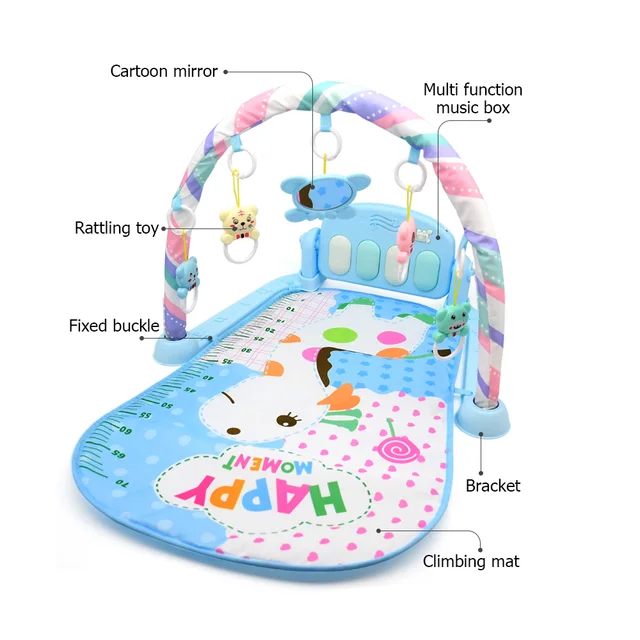 Baby Floor Mat Music Rack Kids Play Rug Puzzle Carpet With Piano Keyboard Early Education Gym Crawling Game Playmat 4