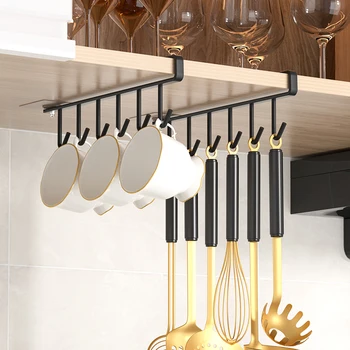 1Pc Black Kitchen Hanger Hook With No Marks Or Nails For Storing Pots Shovels Hanging Pieces Kitchen Utensils Storage Racks Hook 1