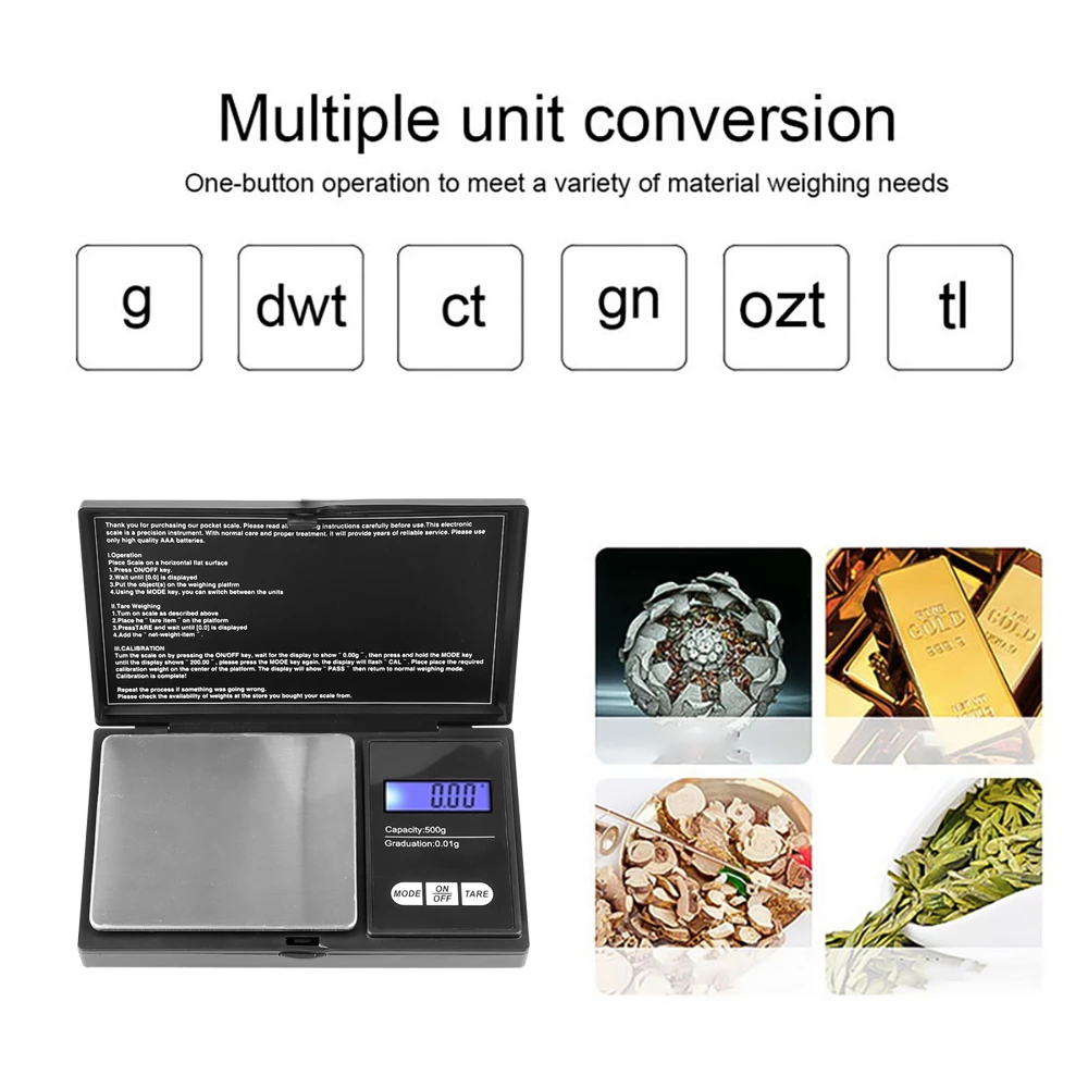 Mini Jewelry Scale 0.01g Electronic Stainless Steel Digital Pocket Scale thumbnail 5