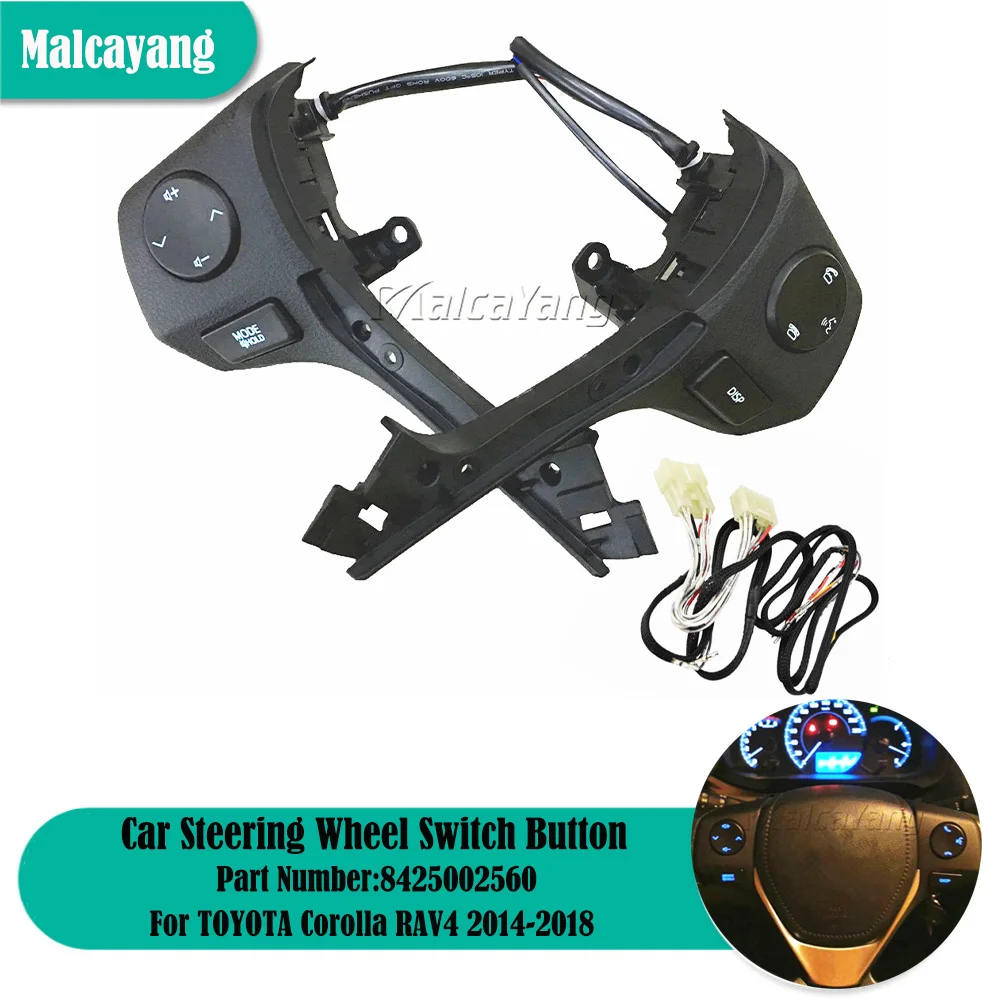 

Автомобильный Стайлинг для Toyota Corolla 2014 2015 RAV4 84250-02560 8425002560 84250 02560 кнопки рулевого колеса переключатель рулевого колеса