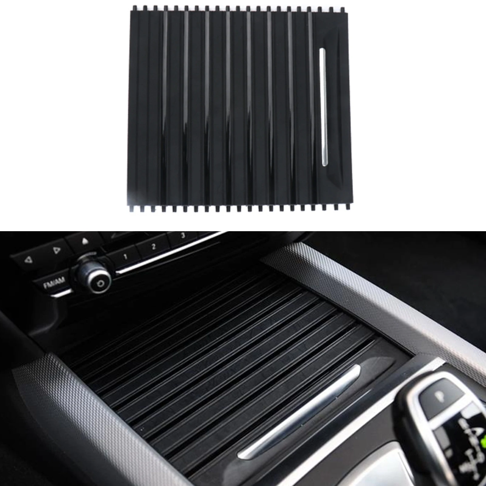 

Front Center Console Water Cup Holder Roller Blind Drinks Panel Cover For BMW F15 F85 X5 X5M 2014-2018 F16 F86 X6 X6M 2015-2019