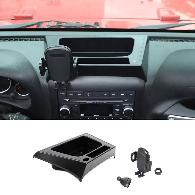 

Крепление для телефона для Jeep Wrangler JK 2012-2017, многофункциональный держатель для телефона, лоток для хранения в комплекте
