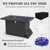 8 Pieces Patio Furniture Set with 44" Propane Gas Fire Pit Table, Outdoor Sectional Wicker Conversation Sofa with Coffee Table 5