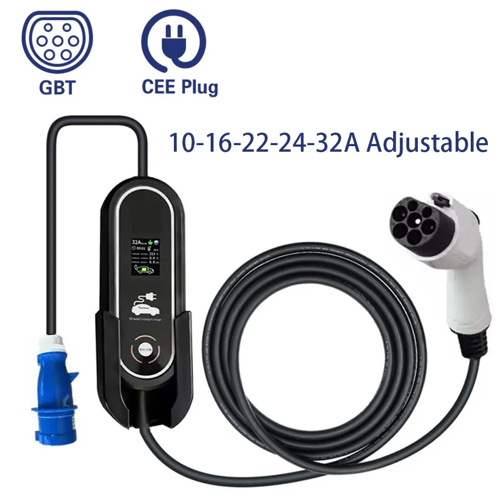 Wallbox32ALevel2ACEvChargerEvseChargerPortableCharger