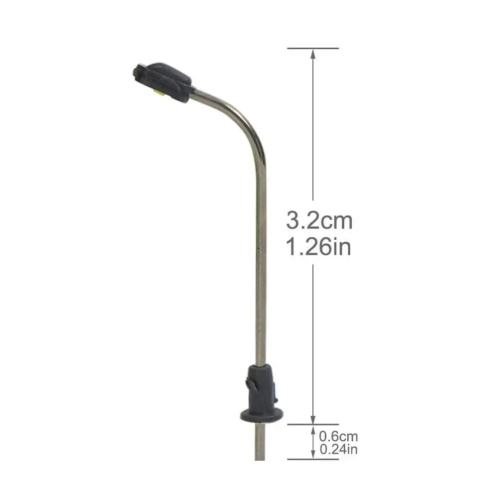 10pcs Model Train Z Gauge Street Light LED Platform Lamp Bonsai Scenery Railroad Decoration Building Landscape Accessories Toys 6