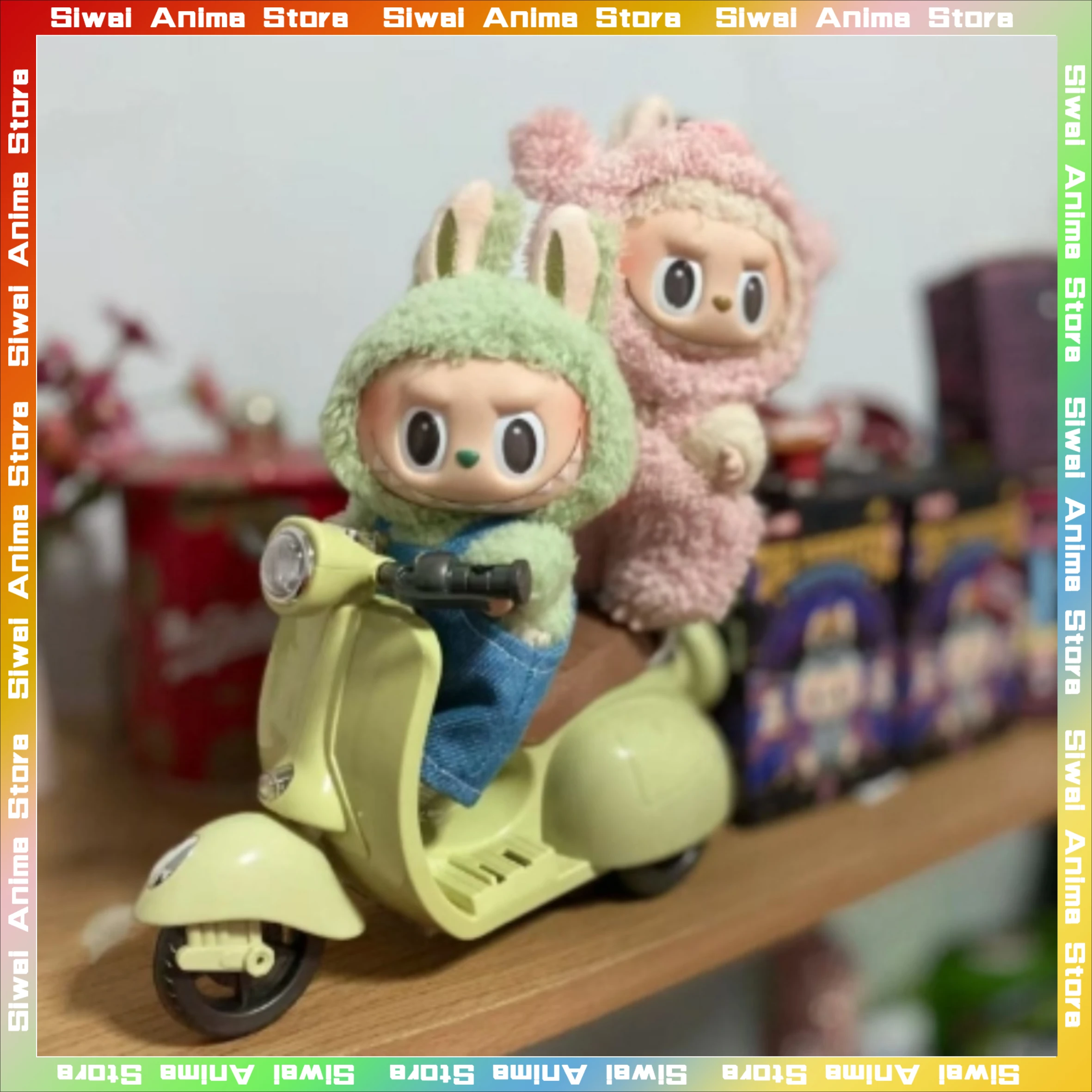 Labubu Doll Mini Electric Motorcycle with Music Lamplight Kawaii