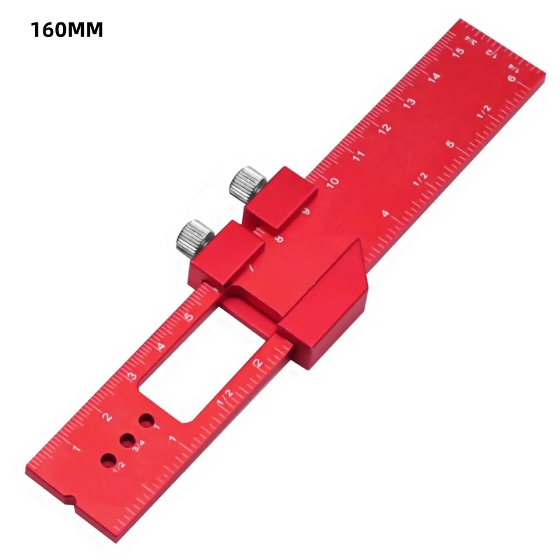 סרגל לעיבוד עץ דיוק כלל כיס-6/8/12 אינץ 'אלומיניום שקופית להפסיק סימון סרגל מדידה מטרי