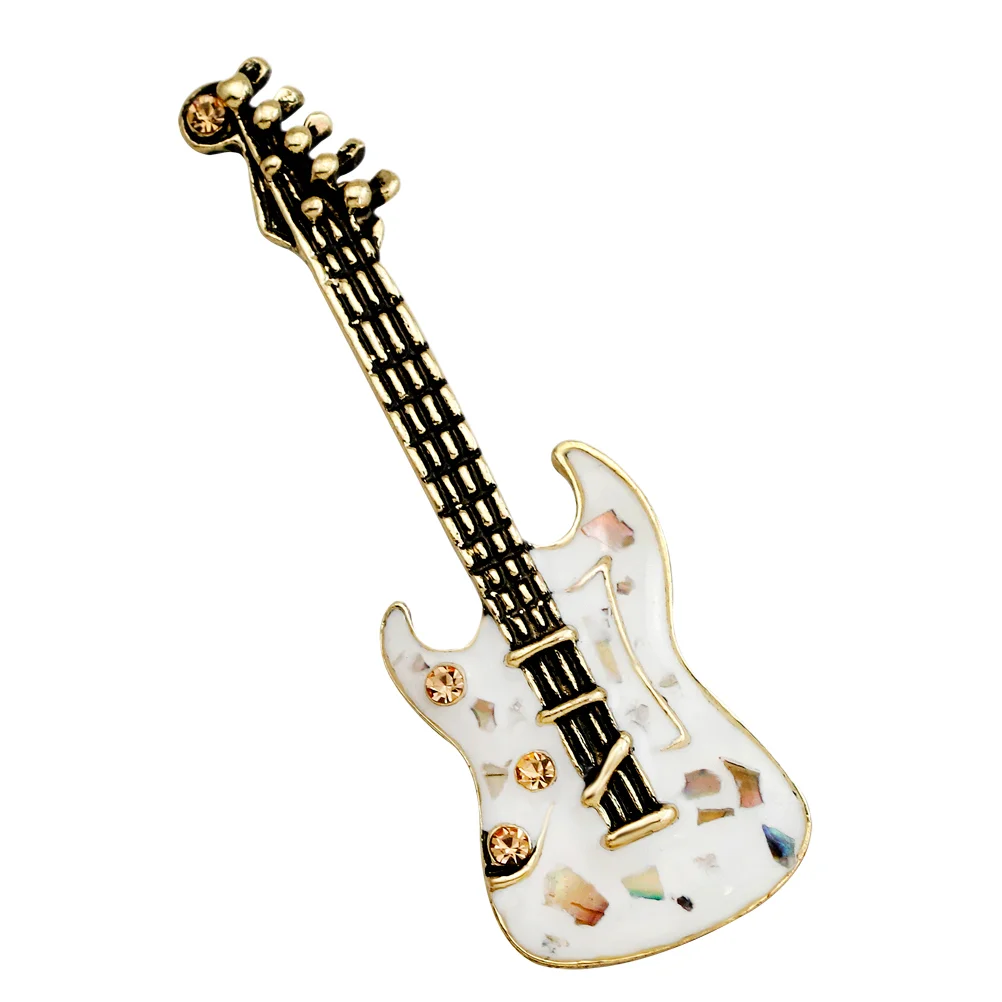 

Brooch Miss Guitar Guitars Brooches Badge for Men Rhinestone Pattern Pin