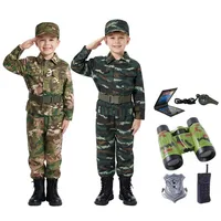 Costume de Camouflage pour enfants, avec poches à boutons et ceinture, ensemble de chapeaux pour la gymnastique scolaire, les activités de camp d'été, comprend 5 jouets 1