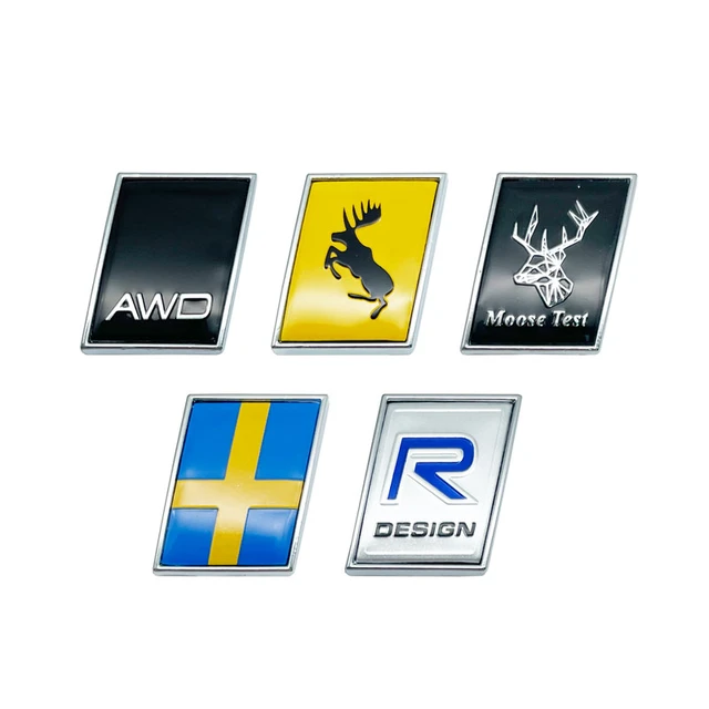 Auto 3D Metall Auto Aufkleber Schweden Flagge Styling R Design AWD Moose  Test Logo Für Volvo Ozean XC40 XC60 XC90 s80 S60 S90 V40 V90 V60 -  AliExpress