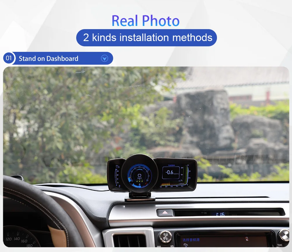 HD HUD 2021 Newest Multi-Function Head Up Display Dashboard Computer GPS Digital Speedometer OBD2+GPS Car Diagnostic Tool